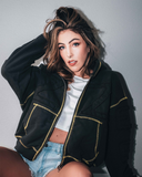 Boxy Zip-Up Hoodie