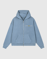 Unisex Vintage Wash Full Zip Boxy Hoodie