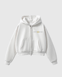 Women's Fleeced Zip-Up Cropped Hoodie