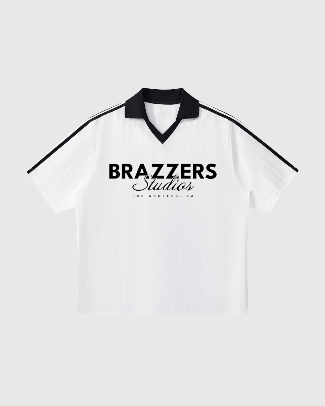 Collared Striped Brazzers Studios Soccer Jersey