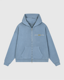 Unisex Vintage Wash Full Zip Boxy Hoodie