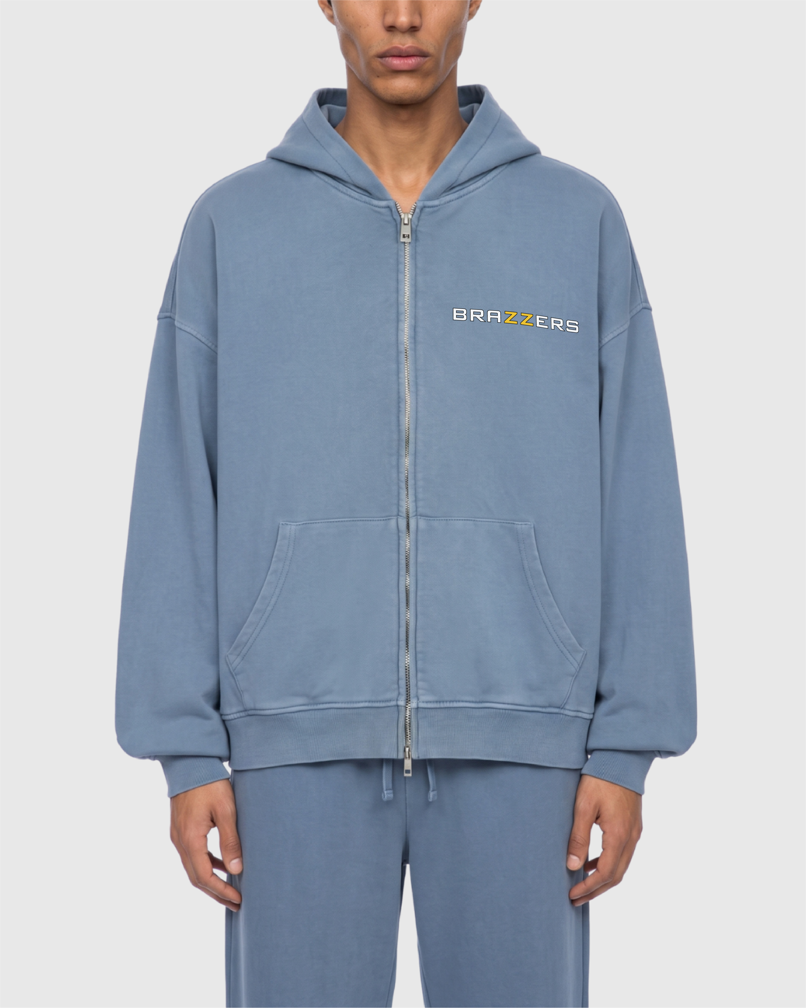 Unisex Vintage Wash Full Zip Boxy Hoodie
