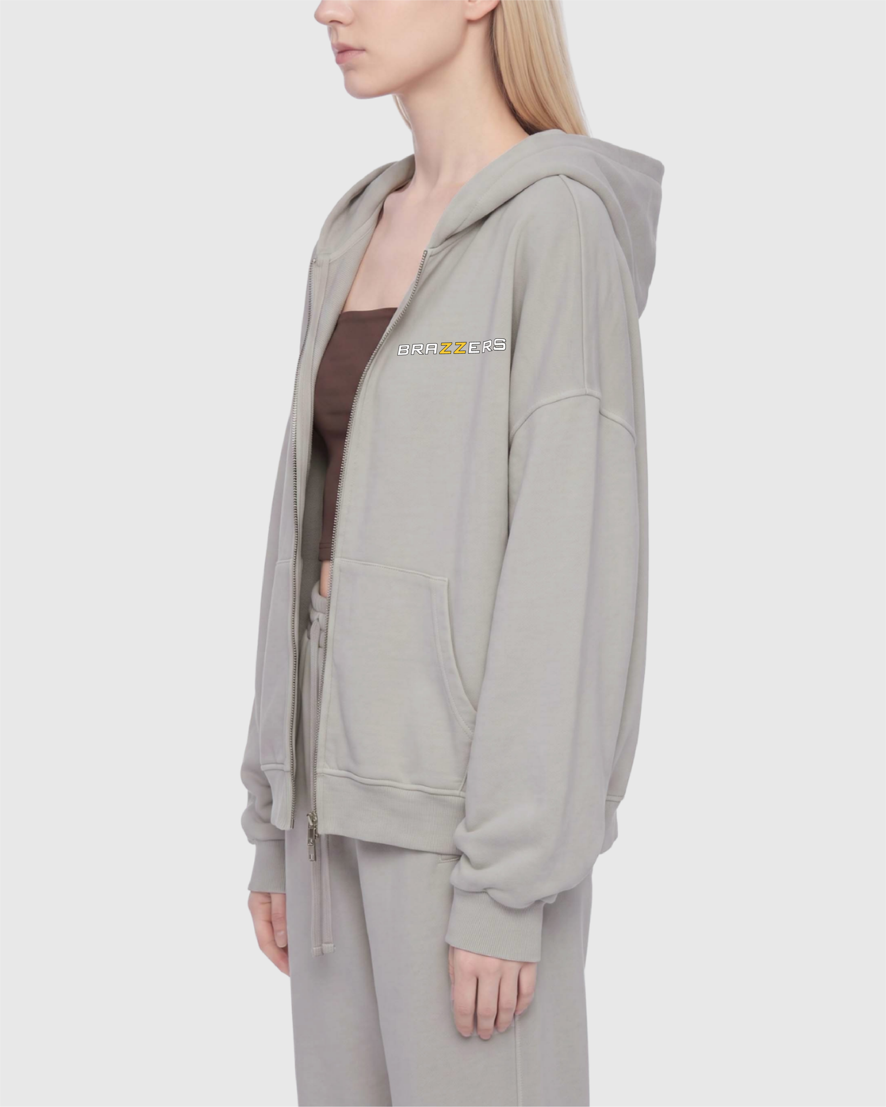 Unisex Vintage Wash Full Zip Boxy Hoodie