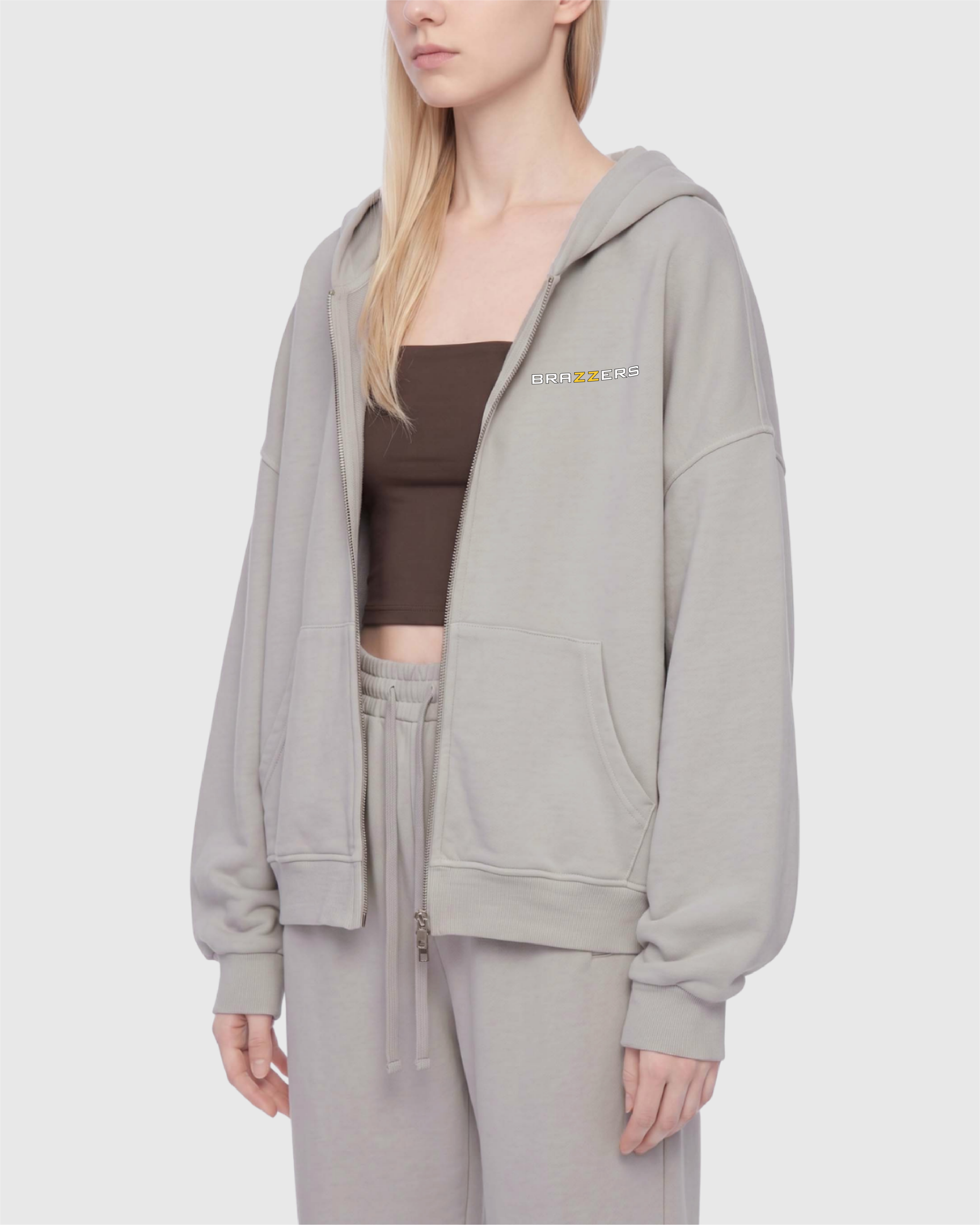Unisex Vintage Wash Full Zip Boxy Hoodie