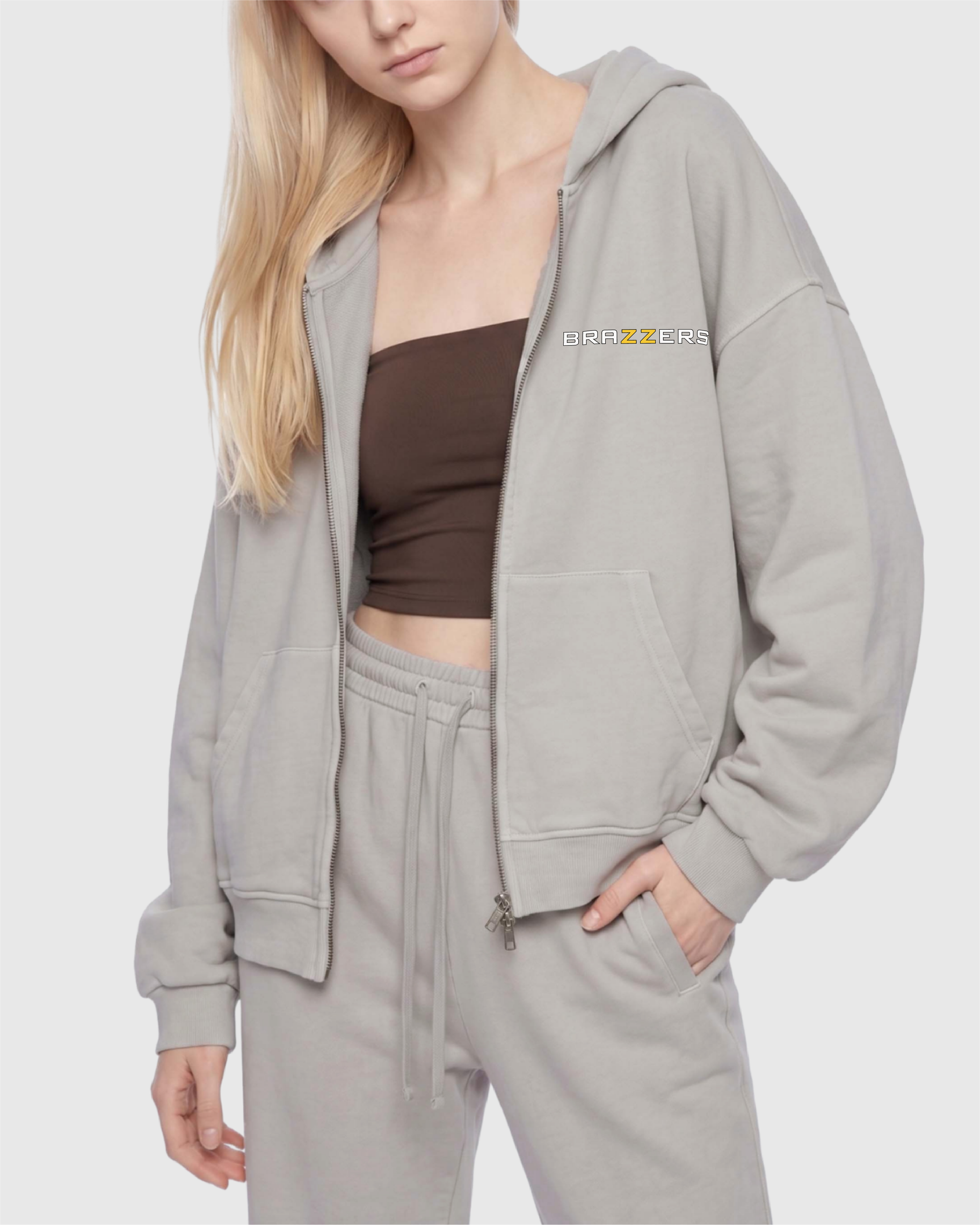 Unisex Vintage Wash Full Zip Boxy Hoodie