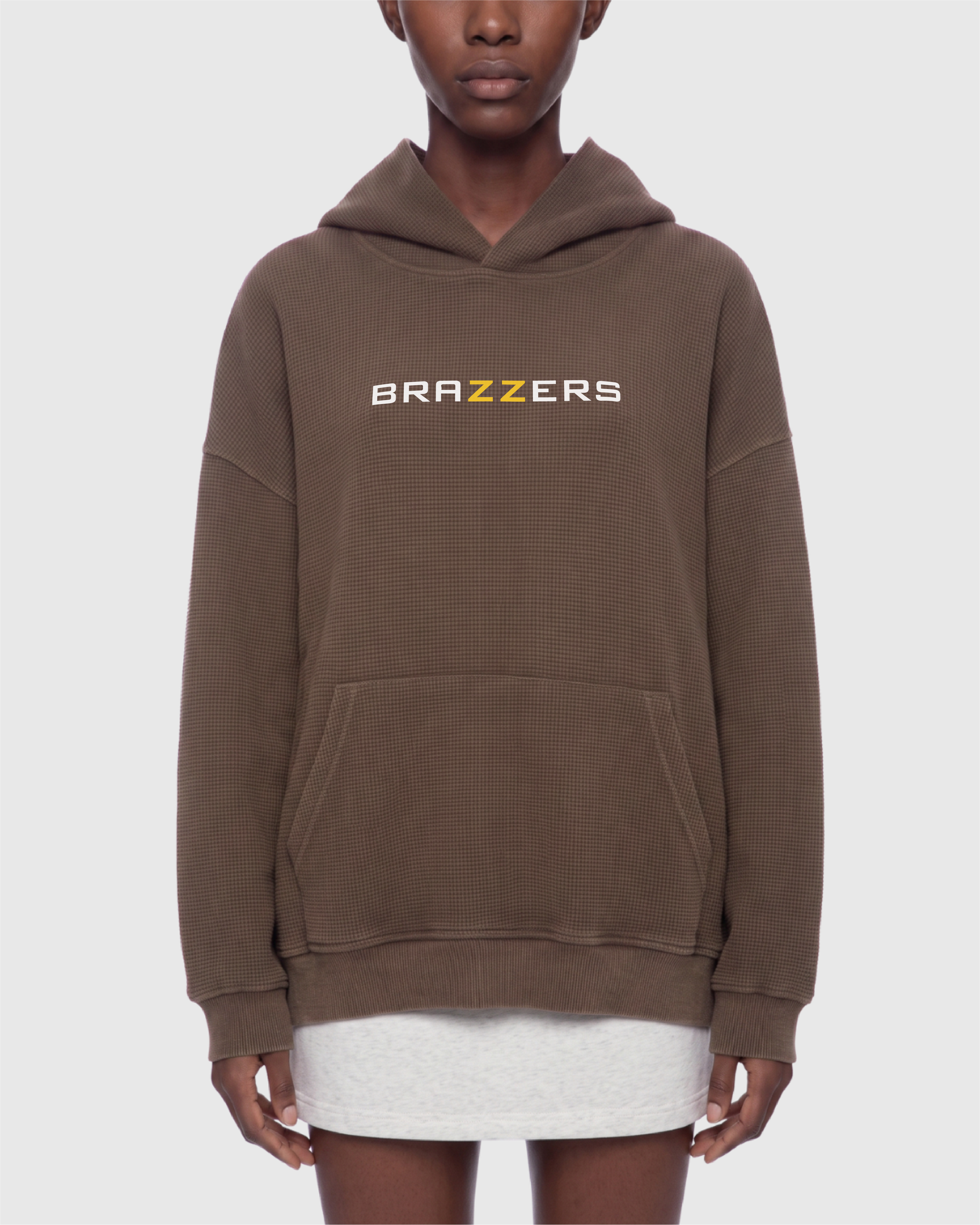 Unisex Vintage Wash Waffle Boxy Hoodie