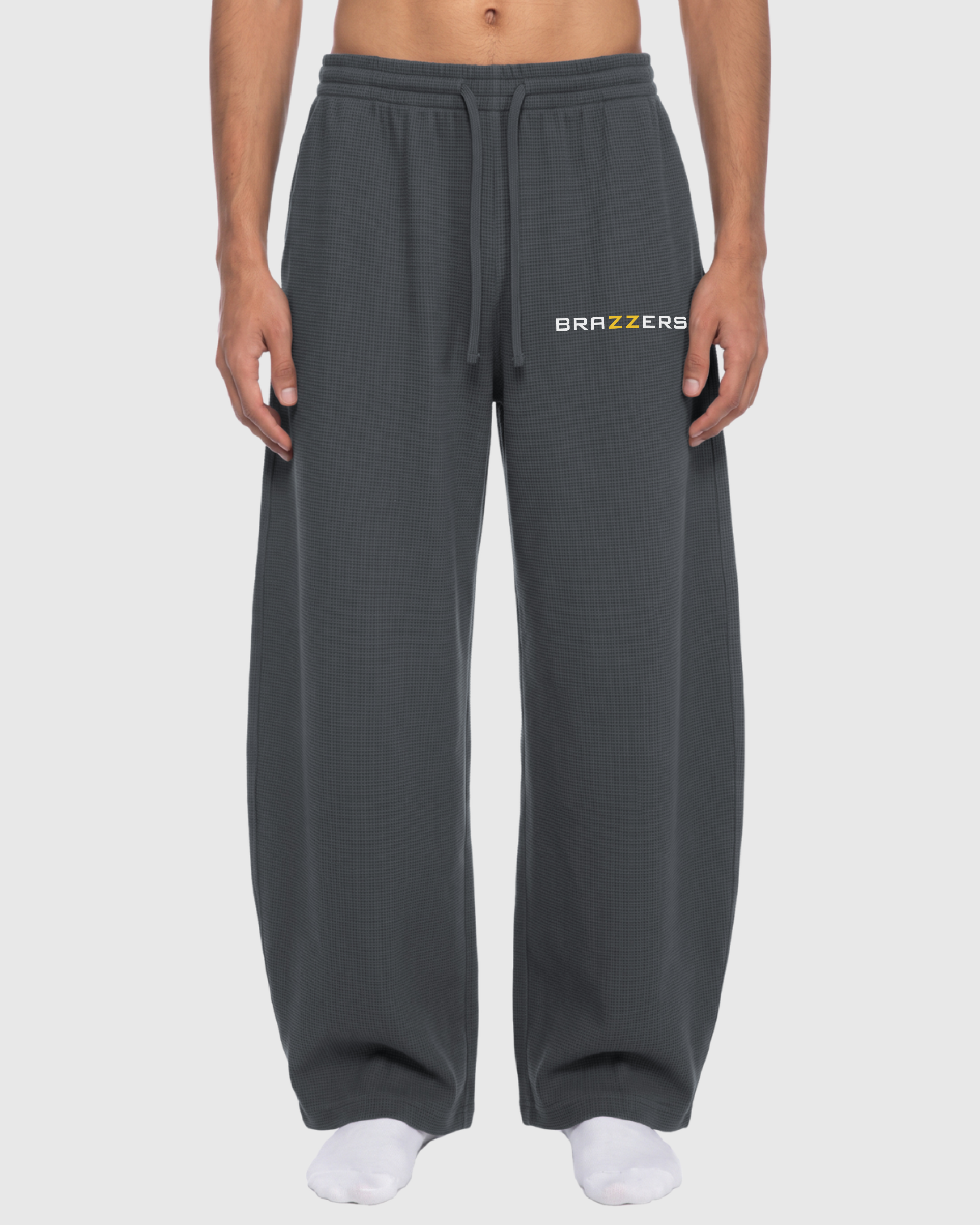 Unisex Waffle Barrel Leg Pants
