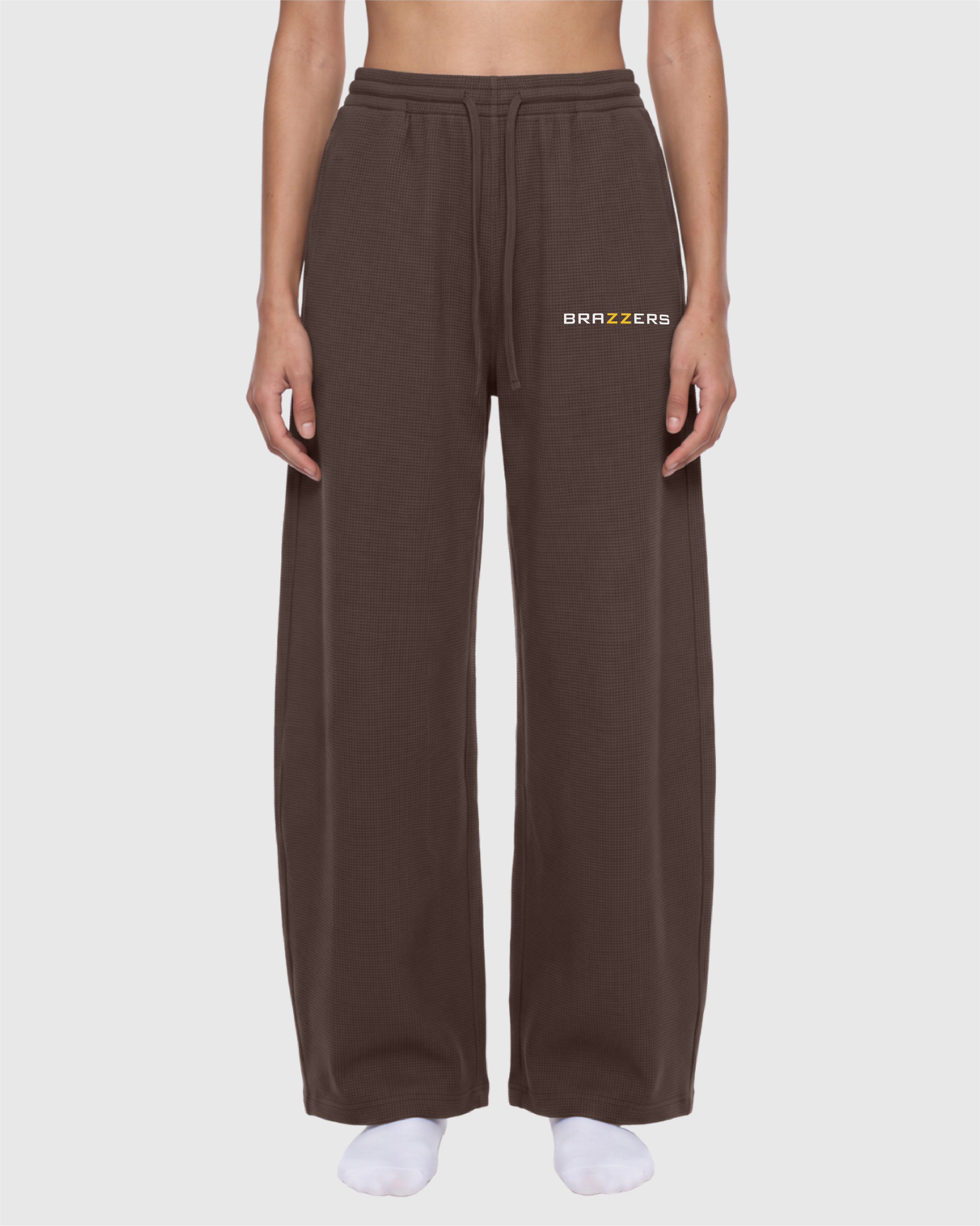 Unisex Waffle Barrel Leg Pants