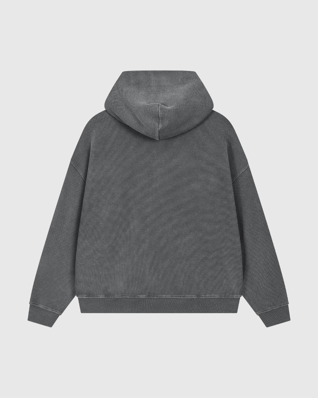 Unisex Vintage Wash Boxy Waffle Full Zip Hoodie
