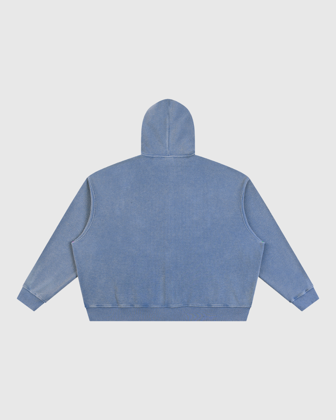 Unisex Vintage Wash Boxy Waffle Full Zip Hoodie