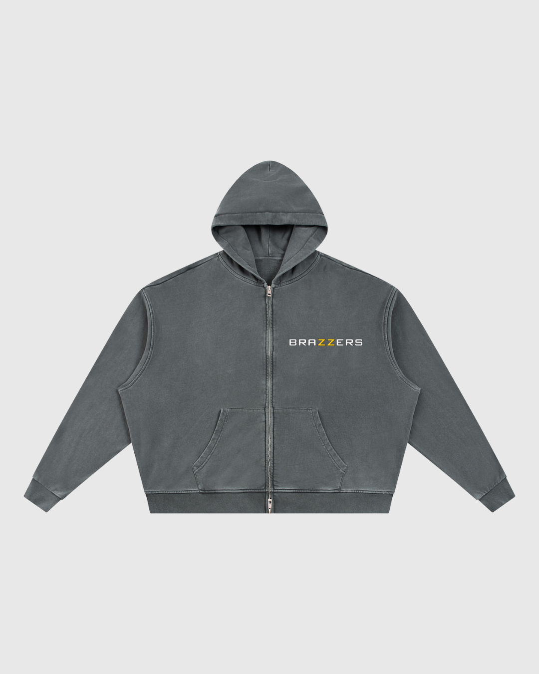Unisex Vintage Wash Full Zip Boxy Hoodie