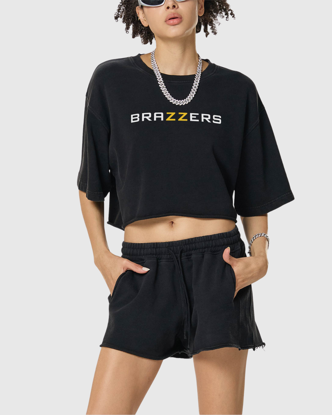 Women's Snow Washed Raw Edge Crop Tee