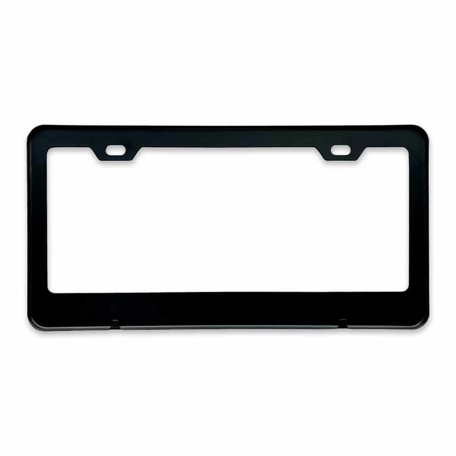 Brazzers Black License Frame (back) pictured by itself.