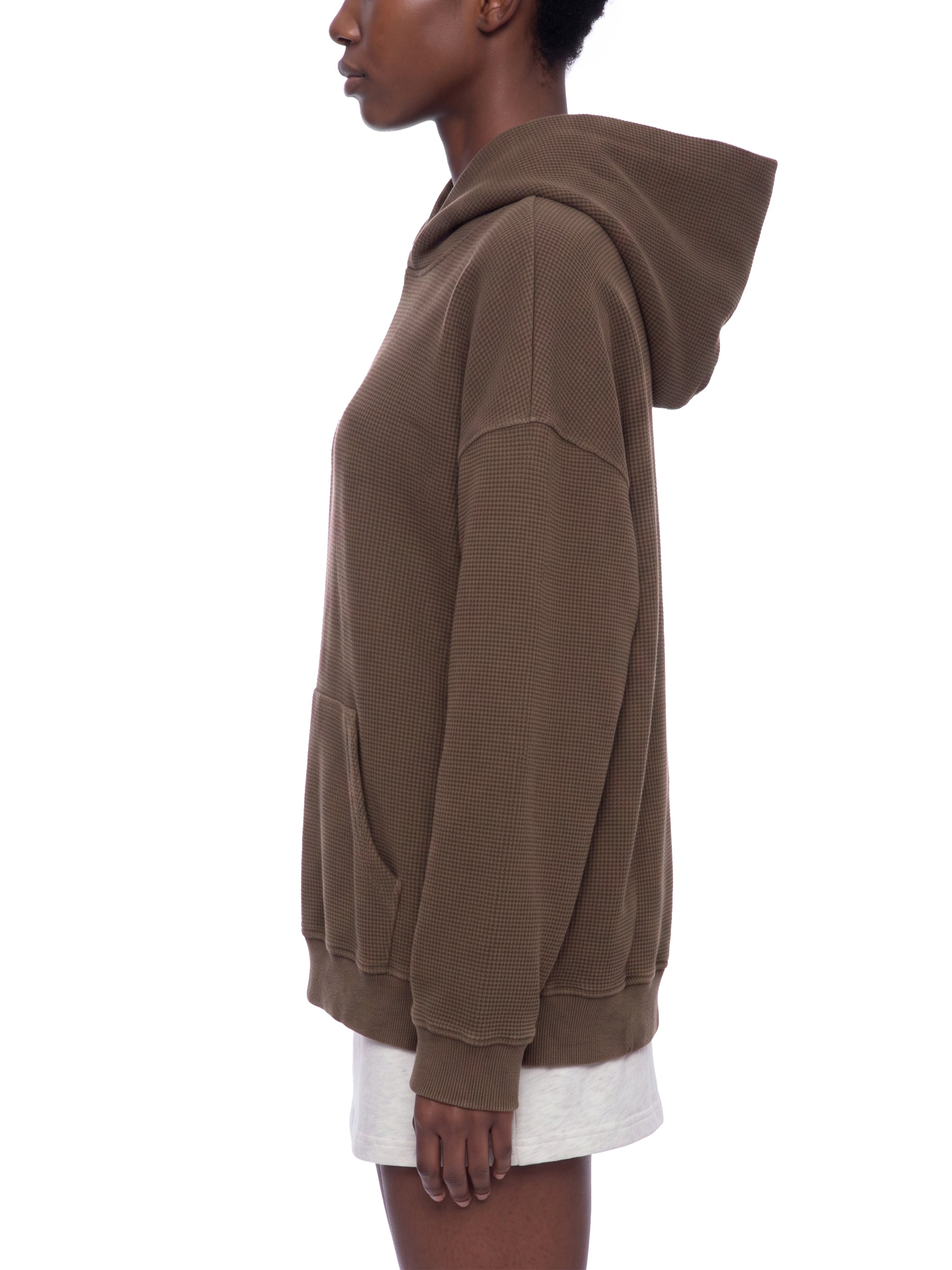 Unisex Vintage Wash Waffle Boxy Hoodie