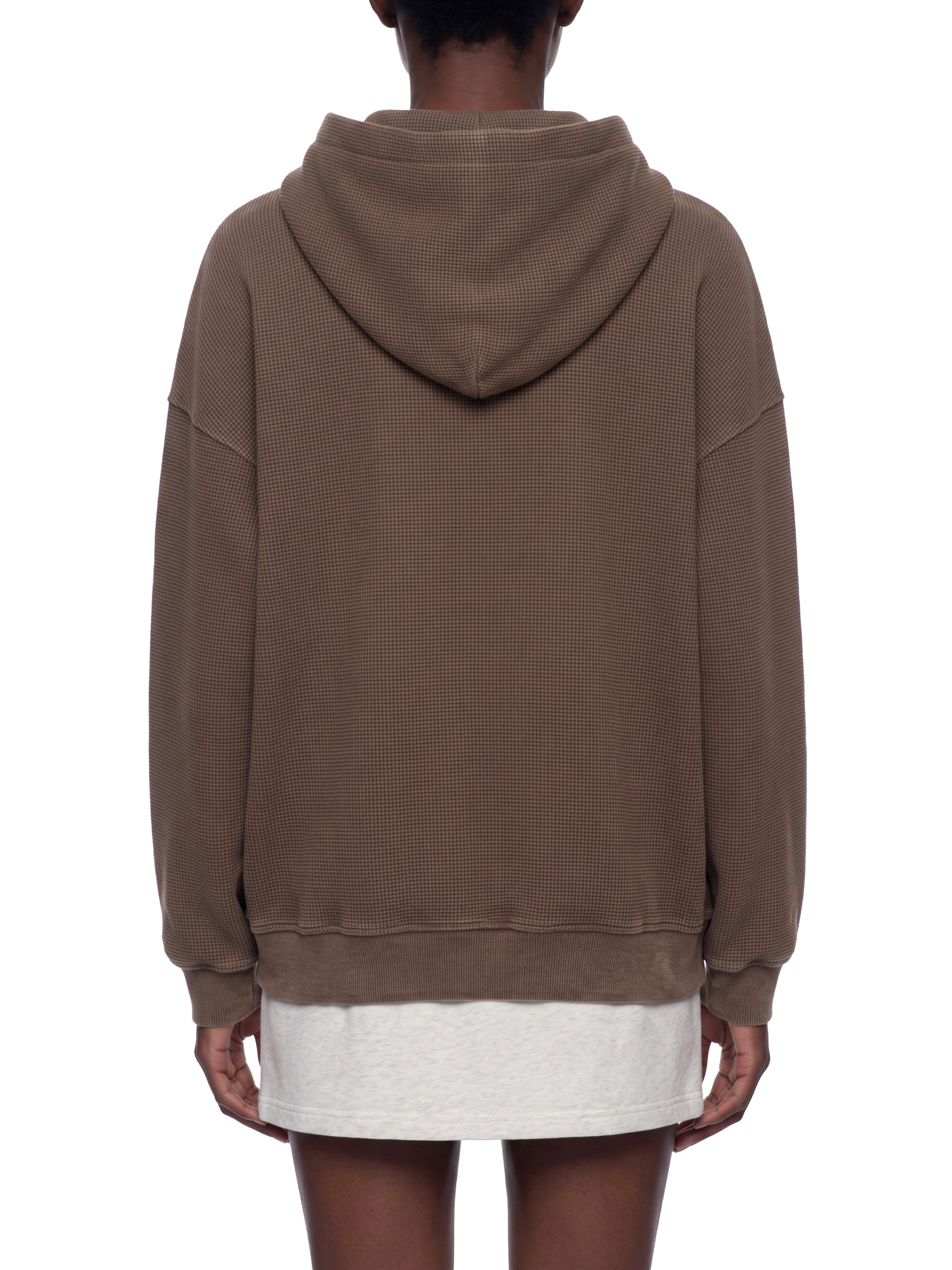 Unisex Vintage Wash Waffle Boxy Hoodie