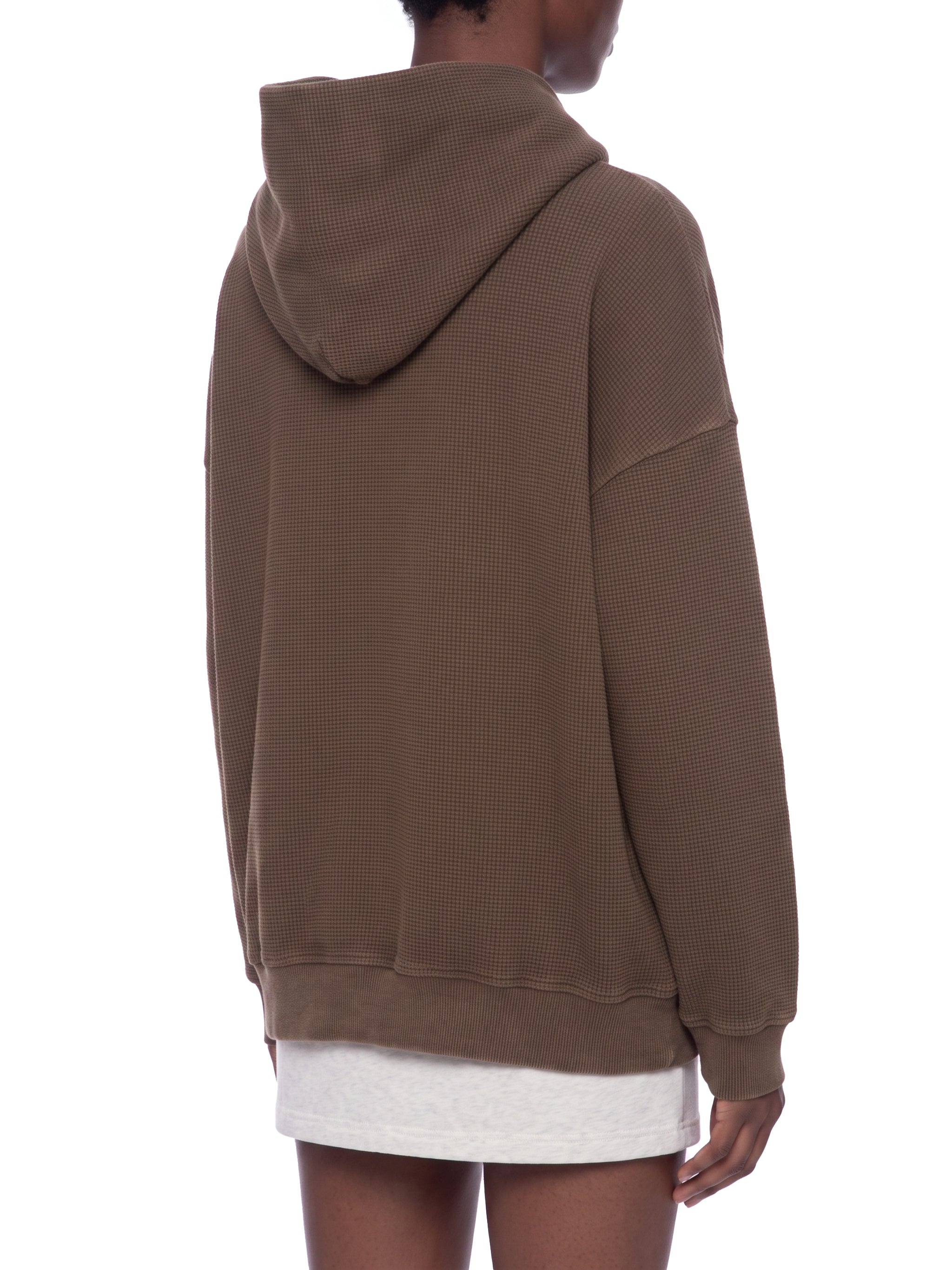 Unisex Vintage Wash Waffle Boxy Hoodie